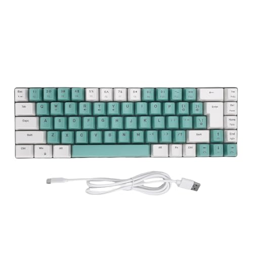 Asixxsix Computertastatur, 68-Tasten-Gaming-Tastatur mit RGB-Hintergrundbeleuchtung, 60% USB-Anteil, mechanische Tastatur für Büro-PC und Laptop, ergonomisches und Komfortables (Weißgrün -Farbblock) Asixxsix Computertastatur, 68-Tasten-Gaming-Tastatur mit RGB-Hintergrundbeleuchtung, 60% USB-Anteil, mechanische Tastatur für Büro-PC und Laptop, ergonomisches und Komfortables (Weißgrün -Farbblock) von Asixxsix