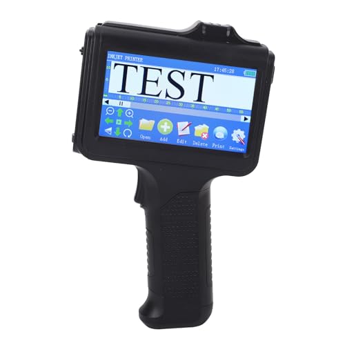 Asixxsix Handheld-Tintenstrahldrucker, 2-12,7 Mm Druckhöhe Tragbare Codierungsmaschine Unterstützt Multisprachen 600DPI Tragbarer Tintenstrahldrucker mit 4,3-Zoll-Touchscreen für von Asixxsix