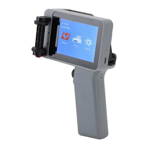 Asixxsix Handheld -Tintenstrahldrucker, 4,3 -Zoll -Touchscreen -Handheld Drucker -Codierungsmaschine, 12,7 Mm Druckhöhe für Stapelnummer Datum Logo QR Code Barcode Bilddruck auf von Asixxsix