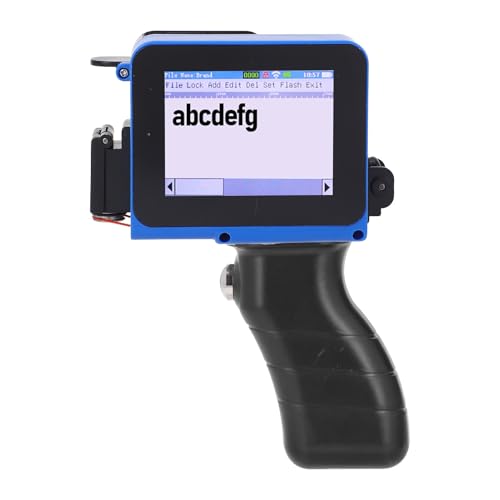 Asixxsix Handheld-Tintenstrahldrucker, 4,3-Zoll-Touchscreen Tragbarer Tintenstrahldrucker mit abnehmbarem Griff, Unterstützt mehrere Sprachen 300-600Dpi einstellbare H von Asixxsix