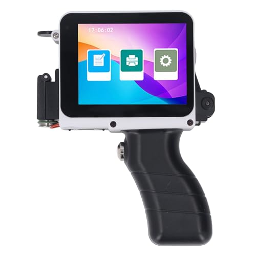 Asixxsix Handheld-Tintenstrahldrucker, Tragbares 12,7-mm-HD-Touchscreen-Tintenstrahldruckgerät für Barcode-Datumsetiketten-Chargennummer 300–600 DPI Einstellbar Unterstützt Mehrere Sprachen von Asixxsix
