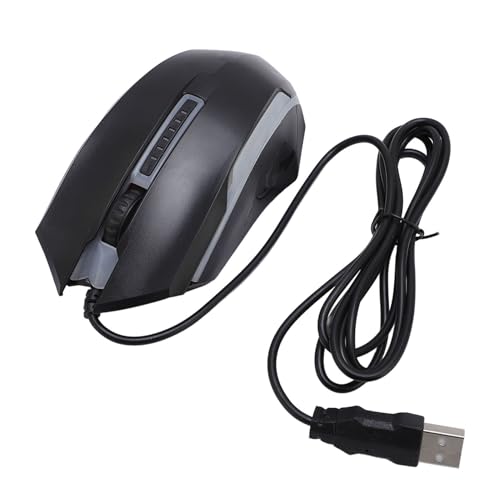 Asixxsix Kabelgebundene Maus, 1200 DPI RGB Optische USB-Kabelmaus mit 4,9 Fuß Langem Kabel, Rechts- oder Linkshänderbedienung, Einfache Verbindung für Desktop-Laptop-Universal-Computermaus von Asixxsix