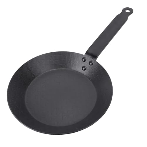Bratpfanne mit Antihaftbeschichtung, Steakpfanne aus Kohlenstoffstahl, gleichmäßige Erhitzung, leicht zu reinigende Omelettpfanne, Bratpfanne aus Kohlenstoffstahl (L) von Asixxsix