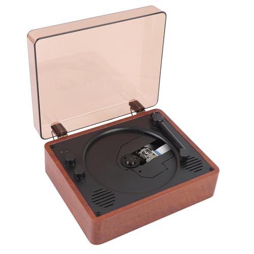 Desktop -CD -Player mit Bluetooth, Eingebaute Dual -Stereo -Lautsprecher und Fernbedienung für Heim, Tragbarer Retro -Musikplayer Unterstützt USB Aux, Wiederaufladbar (Kirsche) von Asixxsix