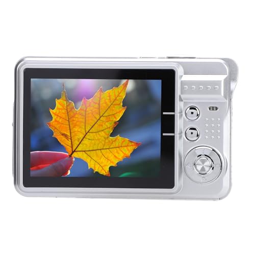 Digitalkamera, 4K 48 MP Autofokus-Vlogging-Kamera, 8-Fach Digitaler Zoom, Reisekamera mit Umhängeband, Anti-Shake, Kompakte Tragbare Kleine Point-and-Shoot-Digitalkameras (Silver) von Asixxsix