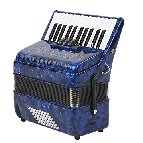 IRIN Zelluloid-Akkordeon, 26 Tasten, 48 Bässe, Klaviertastatur, Akkordeoninstrument mit Verstellbaren Riemen, Professionell Gestimmtes Musikinstrument für Anfänger und Erwachsene von Asixxsix