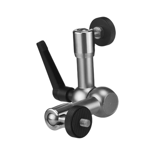 Magic Arm Camera Mount, Verstellbare Doppelballkopf -Artikulierung der Reibungsarm mit 1/4 Zoll Gewindeschraube U -förmige Rillen -Designkamera Monito -Montage für Flash, Monito (7 Zoll RJ087) von Asixxsix
