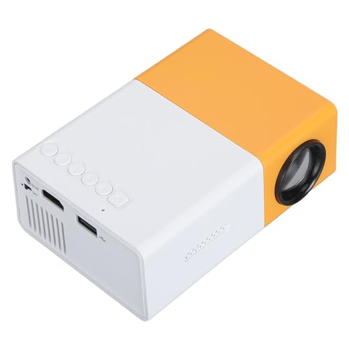 Projektor, Tragbarer 1080P-Full-HD-Filmprojektor mit Geräuscharmen HiFi-Stereo-Lautsprechern, Smart-Home-Videoprojektor für Heimkino, Outdoor, Kompatibel mit HDMI, USB (EU-Stecker) von Asixxsix