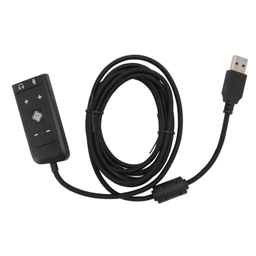 USB-zu-3,5-mm-Klinken-Audio-Adapter, Virtueller 7.1-Surround-Sound, USB-zu-Audio-Klinken-Soundkarten-Adapter mit Kopfhörer-Mikrofon-Buchse, Externer Audio-Adapter für Kingston von Asixxsix