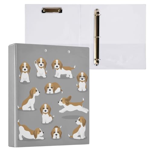 Aslsiy Beagle Dog Cute Puppy 3-Ringbuch, 3,8 cm, rund, Klemmbrett, dekorativer Harcover-Ordner, Organizer für Bürobedarf Aslsiy Beagle Dog Cute Puppy 3-Ringbuch, 3,8 cm, rund, Klemmbrett, dekorativer Harcover-Ordner, Organizer für Bürobedarf von Aslsiy