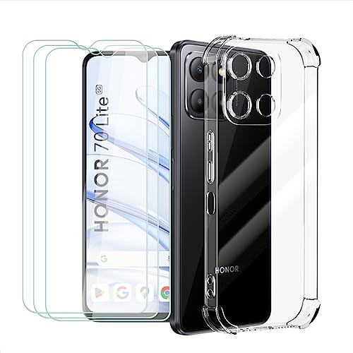 Asoway Hülle für Honor 70 Lite/Honor X8 5G / Honor X6 mit Schutzfolie 3 Stück 9H Härte Glas, Weiche TPU Silikon Klar Stoßfest Handyhülle Case, Kratzfest Schutzhülle Case Cover Honor 70 Lite Asoway Hülle für Honor 70 Lite/Honor X8 5G / Honor X6 mit Schutzfolie 3 Stück 9H Härte Glas, Weiche TPU Silikon Klar Stoßfest Handyhülle Case, Kratzfest Schutzhülle Case Cover Honor 70 Lite von Asoway