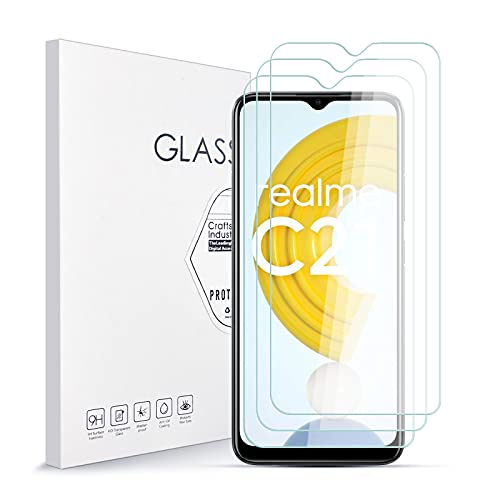 Asoway Stücke Schutzfolie für Realme C21,9H Härte Glas Super Langlebig, Anti-Öl,Schutzfoliefolie Displayschutz Displayschutzfolie für Realme C21 3 Stück von Asoway