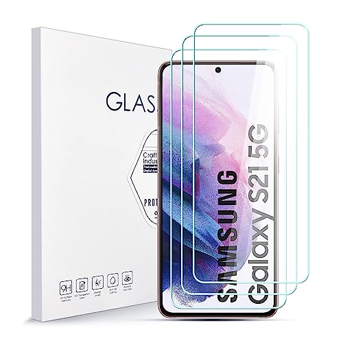 Asoway Stücke Schutzfolie für Samsung Galaxy S21,9H Härte Glas Super Langlebig, Anti-Öl,Schutzfoliefolie Displayschutz Displayschutzfolie für Samsung Galaxy S21 3 Stück von Asoway