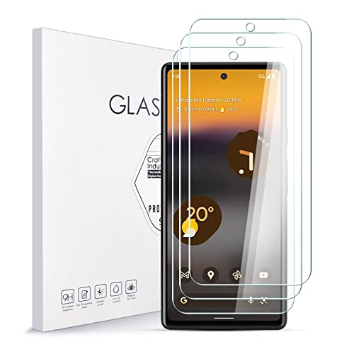 Stücke Schutzfolie für Google Pixel 6a, 9H Härte Glas Super Langlebig, Anti-Öl, Einfache Installation Schutzfolie Displayschutz Displayschutzfolie für Google Pixel 6a [3 Stück] von Asoway