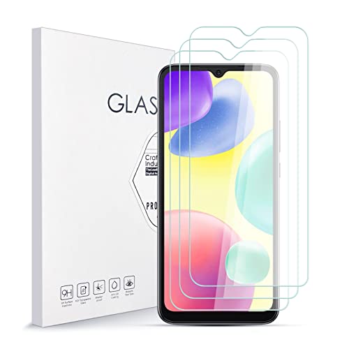 Stücke Schutzfolie für Xiaomi Redmi 10A, 9H Härte Glas Super Langlebig, Anti-Öl, Einfache Installation Schutzfolie Displayschutz Displayschutzfolie für Xiaomi Redmi 10A [3 Stück] von Asoway