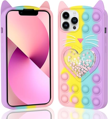 Aspack Fidget Pop Bubbles Schutzhülle für iPhone 14 Pro Max, Niedlich Karikatur Glückliche Katze Treibsand Bling Luftblasen Stoßfeste Silikonhülle für Apple iPhone 14 Pro Max 6,7 Zoll Aspack Fidget Pop Bubbles Schutzhülle für iPhone 14 Pro Max, Niedlich Karikatur Glückliche Katze Treibsand Bling Luftblasen Stoßfeste Silikonhülle für Apple iPhone 14 Pro Max 6,7 Zoll von Aspack