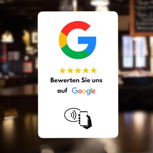 Google Bewertungskarten mit NFC Smart Technik (WIR RICHTEN IHRE KARTE FÜR SIE EIN) Erhalten sie mehr Rezensionen (Weiß) von Aspira