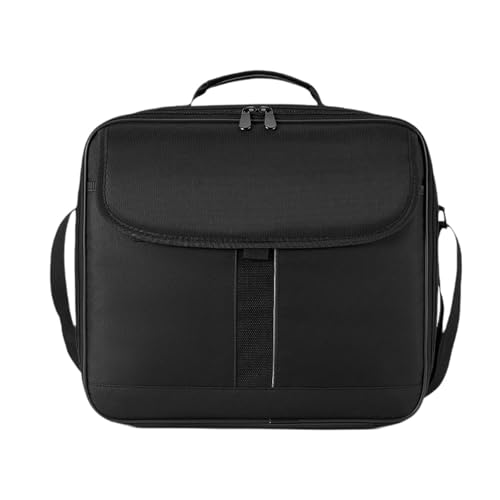 AsrMyjcx Projektor-Tragetasche, tragbare Aufbewahrungs-Reisetasche mit Griff für Projektor und Zubehör, schwarze Projektortasche aus Polyester von AsrMyjcx