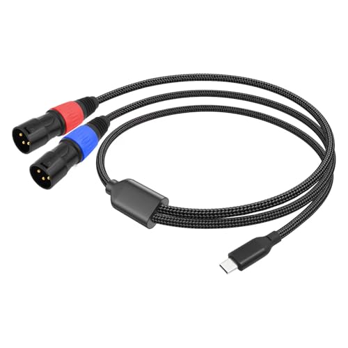 AsrMyjcx Typ-C bis 2 XLR-Aux-Anti-Interferenz-Verbindungslinie RCA Y Splitter-Stereo-Audio für Smartphones TV, 2m AsrMyjcx Typ-C bis 2 XLR-Aux-Anti-Interferenz-Verbindungslinie RCA Y Splitter-Stereo-Audio für Smartphones TV, 2m von AsrMyjcx