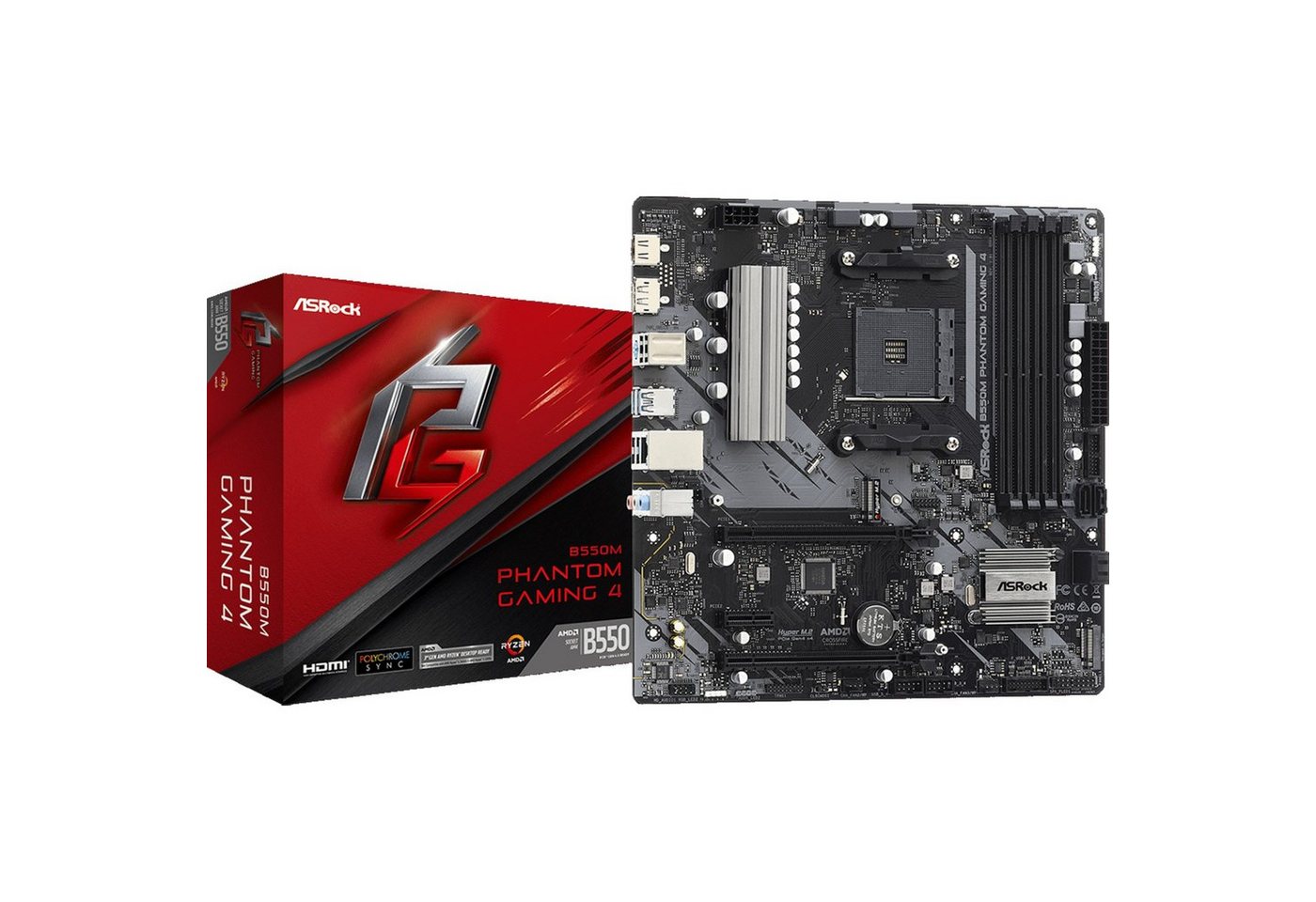 Asrock ASRock B550M PHANTOM GAMING 4, Mainboard Mainboard Asrock ASRock B550M PHANTOM GAMING 4, Mainboard Mainboard von Asrock