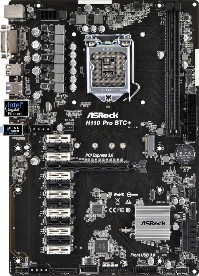 Asrock ASRock H110 Pro BTC+ Mainboard ATX, LGA1151, DDR4, OHNE Zubeh.¶r, OHN Mainboard von Asrock