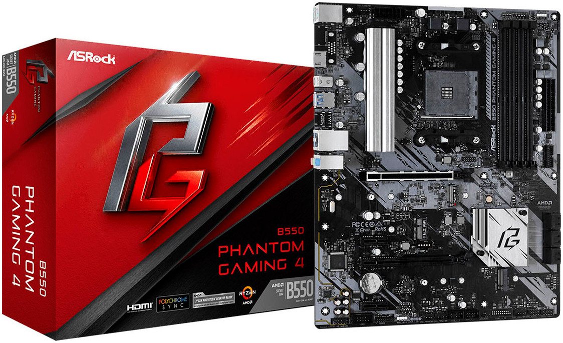 Asrock B550 Phantom Gaming 4 Mainboard Asrock B550 Phantom Gaming 4 Mainboard von Asrock