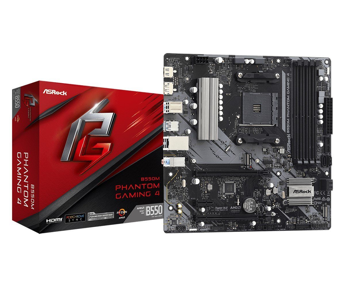 Asrock B550M Phantom Gaming 4 Mainboard Asrock B550M Phantom Gaming 4 Mainboard von Asrock