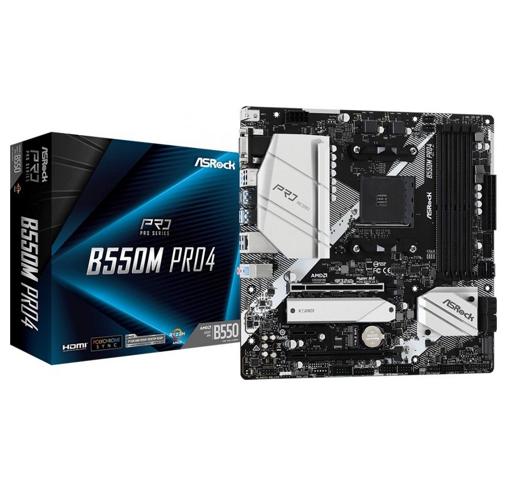 Asrock B550M Pro4 - Mainboard - schwarz Mainboard Asrock B550M Pro4 - Mainboard - schwarz Mainboard von Asrock