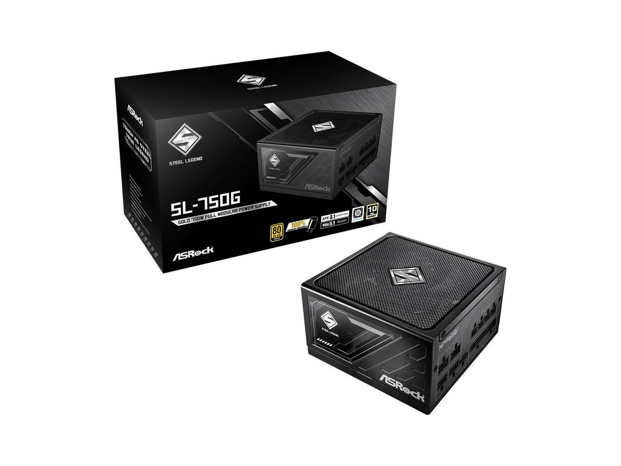 Asrock Steel Legend 750W Gaming Netzteil modular ATX 3.1 PCIe 5.1 PC-Netzteil Asrock Steel Legend 750W Gaming Netzteil modular ATX 3.1 PCIe 5.1 PC-Netzteil von Asrock
