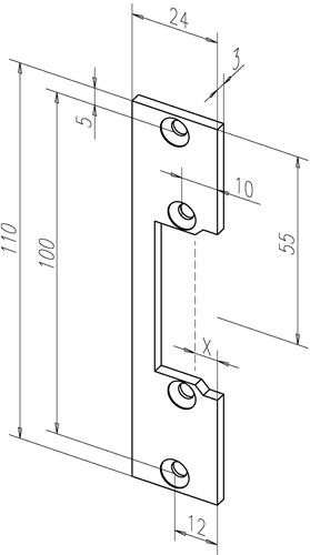 Assa Abloy Flachschließbl.106 VA ma ktg.B.24xL.110mm DIN L/R Assa Abloy effeff von Assa Abloy effeff