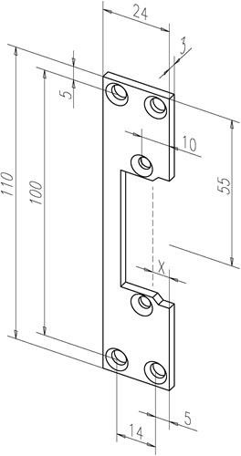 Assa Abloy Flachschließbl.107 STA verz.ktg.B.24xL.110mm DIN L/R -------10740-01 von Assa Abloy effeff