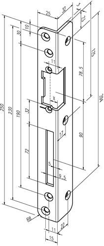 Assa Abloy Sicherh.-Winkelschließbl.069 S.3mm STA dukatengold DIN R von Assa Abloy effeff