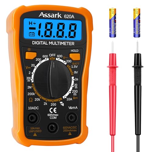 Digital Multimeter Voltmeter Batterietester Spannungsprüfer AC/DC Spannung Strom Prüfer Durchgangsprüfer Ohm Volt Ampere Messgerät Widerstand Diode Transistor Tester-Messgerät LCD Bildschirm von Assark