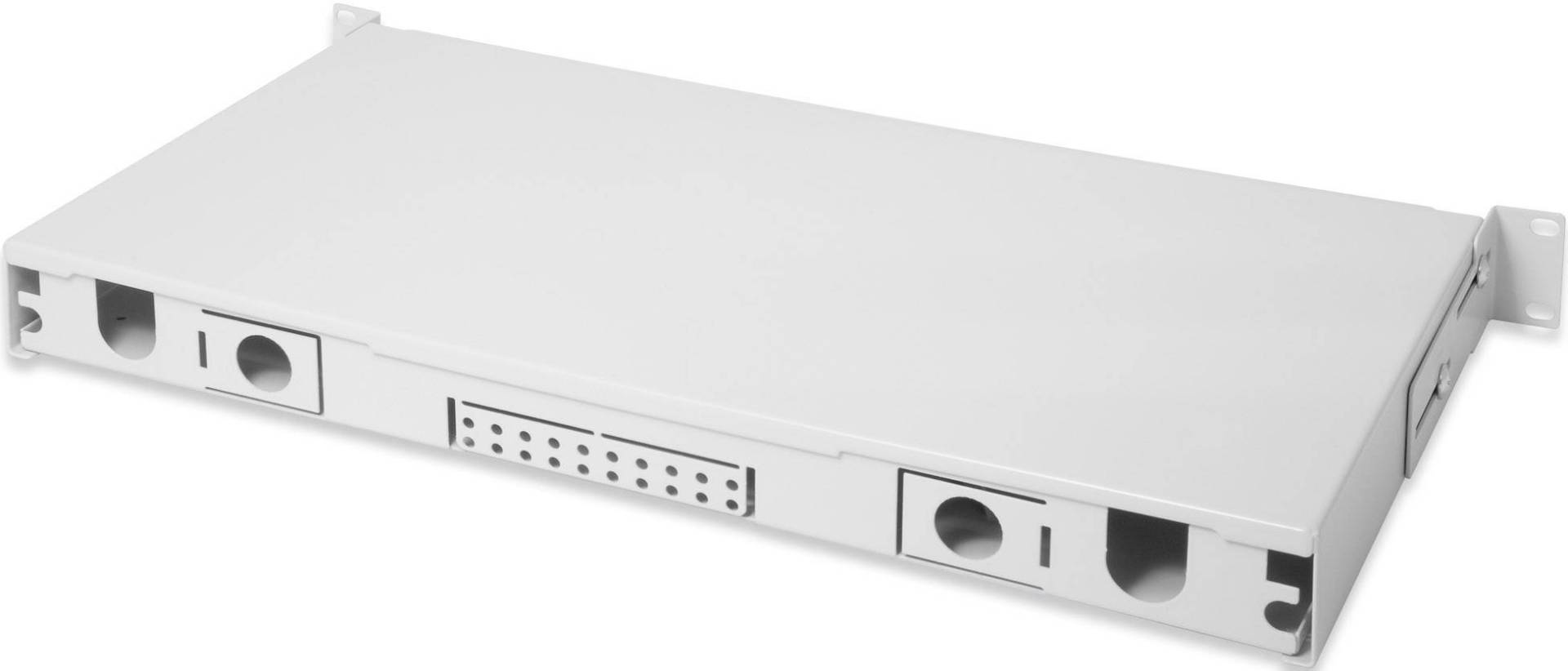 Ausziehbare Glasfaser Spleiss- DN-96200 Box 1HE ohne Frontplatte grau RAL 7035 Ausziehbare Glasfaser Spleiss- DN-96200 Box 1HE ohne Frontplatte grau RAL 7035 von Assmann Electronic GmbH