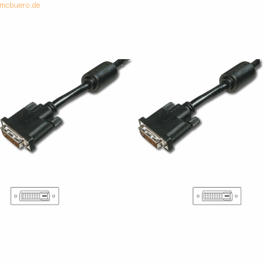 Assmann ASSMANN DVI Anschlusskabel DVI(24+1) 3.0m DVI-D Dual Link sw. von Assmann