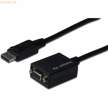 Assmann ASSMANN DisplayPort Adapterkabel DP - HD15 0.15m DP 1.1a sw. von Assmann