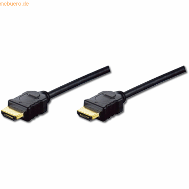 Assmann ASSMANN HDMI Kabel Typ A 5.0m m/Ethernet Full HD gold sw. von Assmann