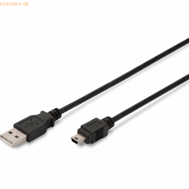 Assmann ASSMANN USB 2.0 Kabel Typ A-mini B (5pin) 1.8m USB 2.0 sw. von Assmann