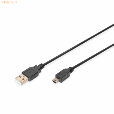 Assmann ASSMANN USB 2.0 Kabel Typ A-mini B (5pin) 1.8m USB 2.0 sw. von Assmann