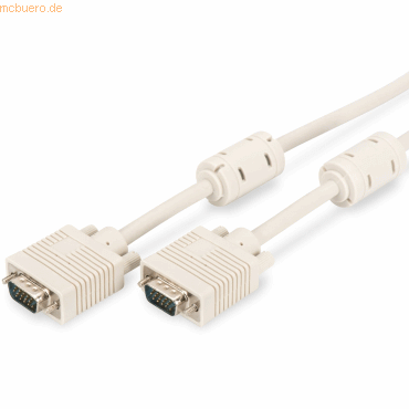 Assmann ASSMANN VGA Monitor Kabel HD15 10.0m 3Coax/7C 2xFerrit beige von Assmann