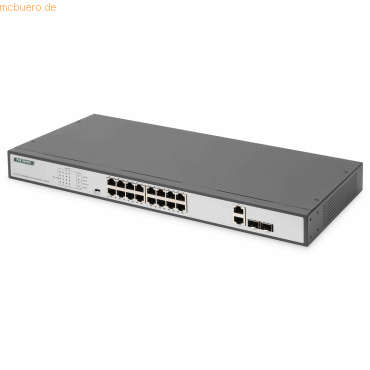 Assmann DIGITUS 16-Port Fast Ethernet PoE Switch, 19 Zoll, Unmanaged von Assmann