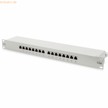 Assmann DIGITUS 1HE Cat.5e Klasse D Patchpanel geschirmt 16-Port Grau von Assmann