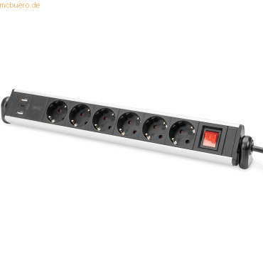 Assmann DIGITUS 6-fach Office-Steckdosenleiste mit 3x USB-Anschlüssen Assmann DIGITUS 6-fach Office-Steckdosenleiste mit 3x USB-Anschlüssen von Assmann