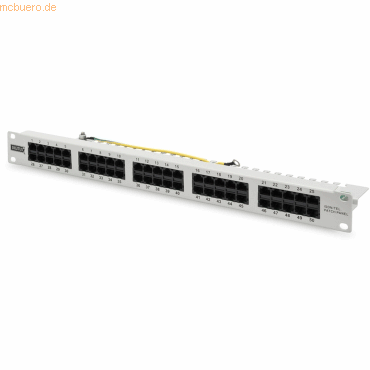 Assmann DIGITUS CAT 3 ISDN Patch Panel, ungeschirmt, 50-Port grau von Assmann