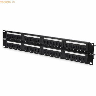 Assmann DIGITUS CAT 5e Patch Panel, ungeschirmt, 48-Port RJ4, schwarz Assmann DIGITUS CAT 5e Patch Panel, ungeschirmt, 48-Port RJ4, schwarz von Assmann