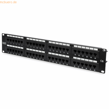 Assmann DIGITUS CAT 6, Klasse E PatchPanel ungeschirmt 48-Port schwarz von Assmann