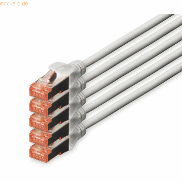 Assmann DIGITUS CAT 6 S-FTP Patchk. Cu, LSZH AWG 27/7, 15 m, 5er, GR Assmann DIGITUS CAT 6 S-FTP Patchk. Cu, LSZH AWG 27/7, 15 m, 5er, GR von Assmann