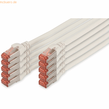 Assmann DIGITUS CAT 6 S-FTP Patchk. Cu, LSZH AWG 27/7,0,25 m,10er,WS Assmann DIGITUS CAT 6 S-FTP Patchk. Cu, LSZH AWG 27/7,0,25 m,10er,WS von Assmann