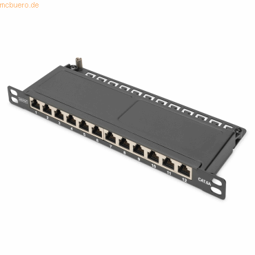 Assmann DIGITUS CAT 6A Patch Panel, geschirmt,12-Port 1/2HE, schwarz Assmann DIGITUS CAT 6A Patch Panel, geschirmt,12-Port 1/2HE, schwarz von Assmann