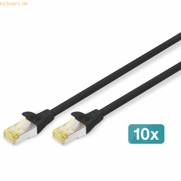 Assmann DIGITUS CAT 6A S-FTP Patchk. Cu, LSZH AWG 26/7,0,25 m,10er,SW Assmann DIGITUS CAT 6A S-FTP Patchk. Cu, LSZH AWG 26/7,0,25 m,10er,SW von Assmann